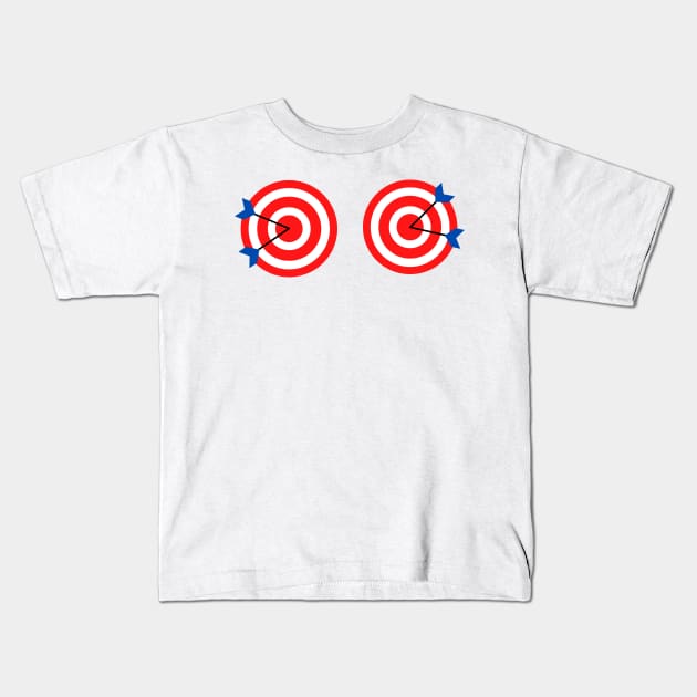 red blue archery target design Kids T-Shirt by Artistic_st